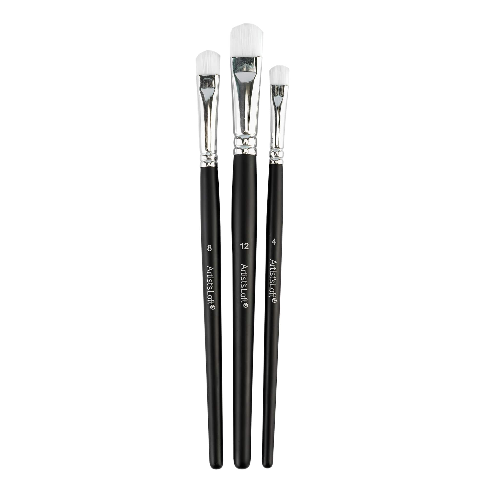 Scrubber White Taklon 3 Piece Mixed Media Brush Set by Artist's Loft®